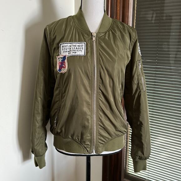 Ellison | Olive Green Bomber Jacket Size S - Picture 1 of 12
